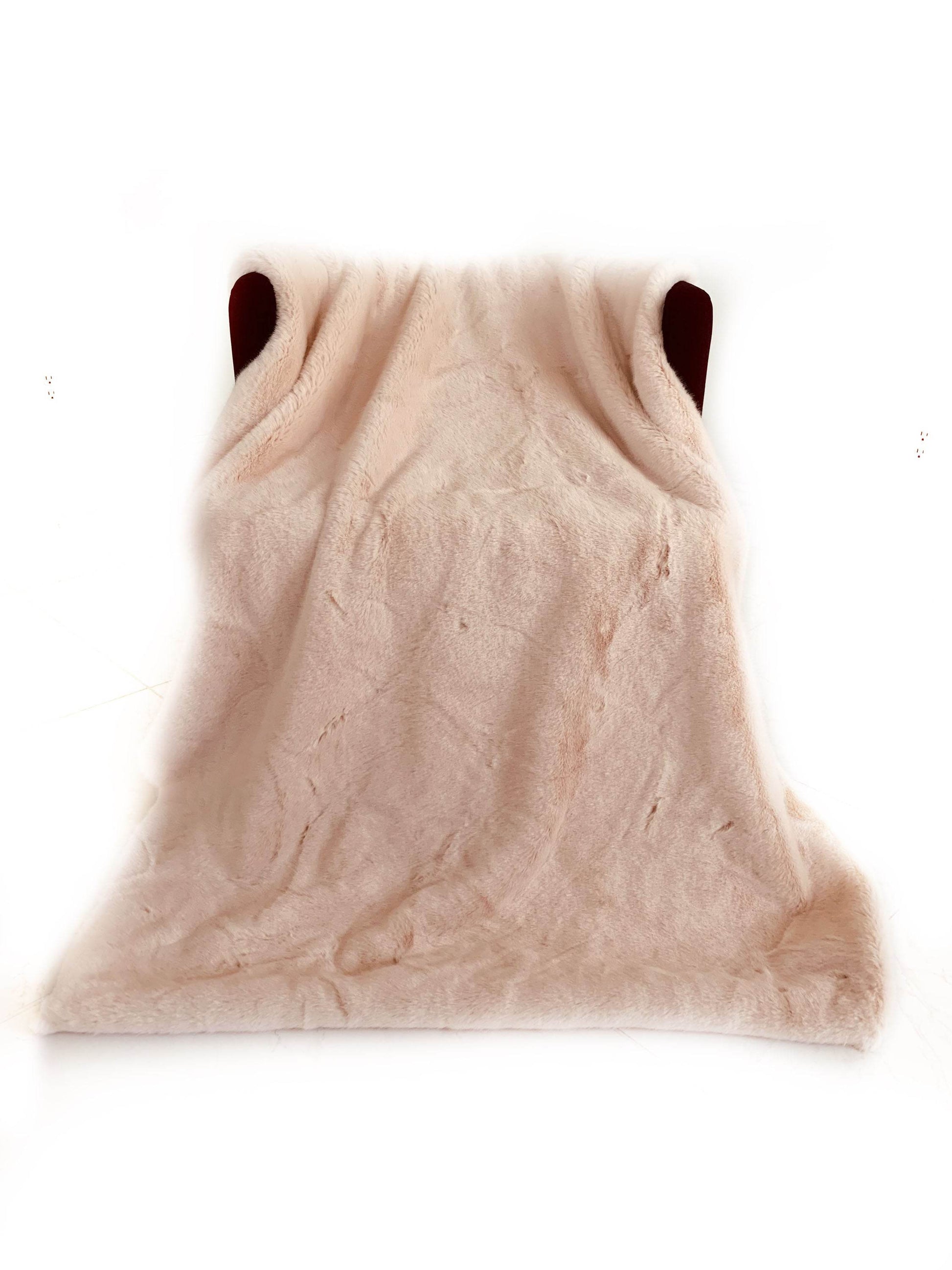 Plutus Pink  Plush Faux Fur Luxury Throw Blanket-3