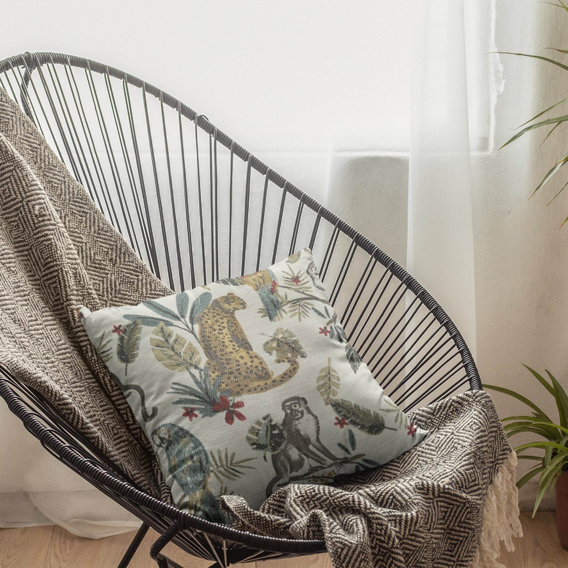 Plutus Multi-Color Jungle Animal Luxury Throw Pillow-4