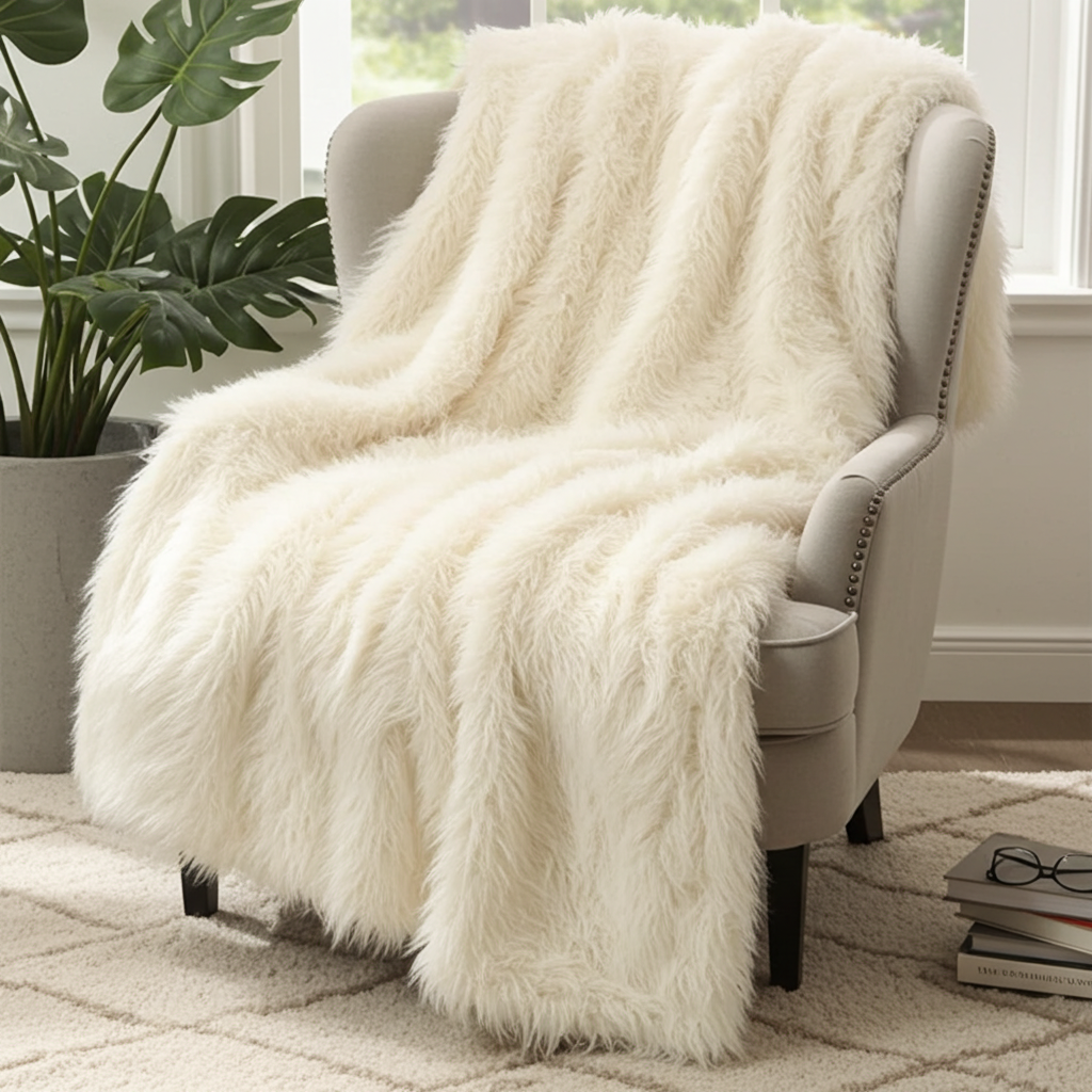 Mongolian Faux Fur Luxury Throw-0