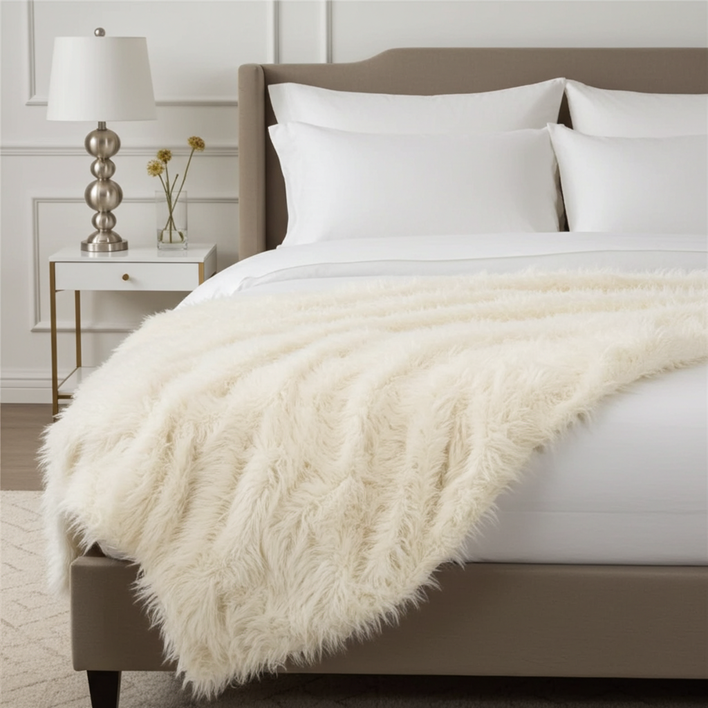 Mongolian Faux Fur Luxury Throw-2