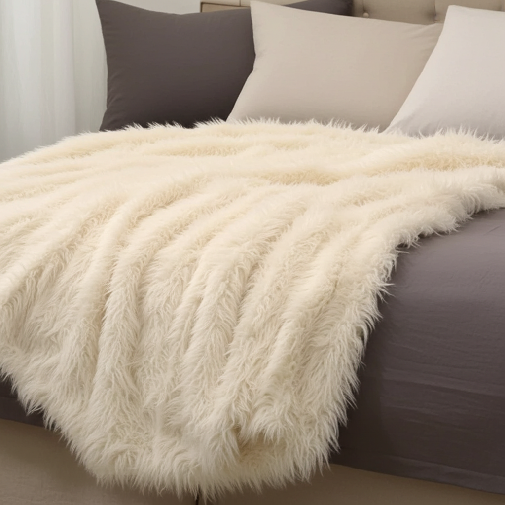 Mongolian Faux Fur Luxury Throw-4