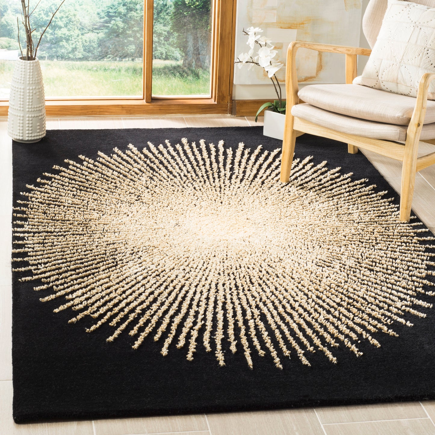 Handmade Soho Marsilia Burst New Zealand Wool Rug