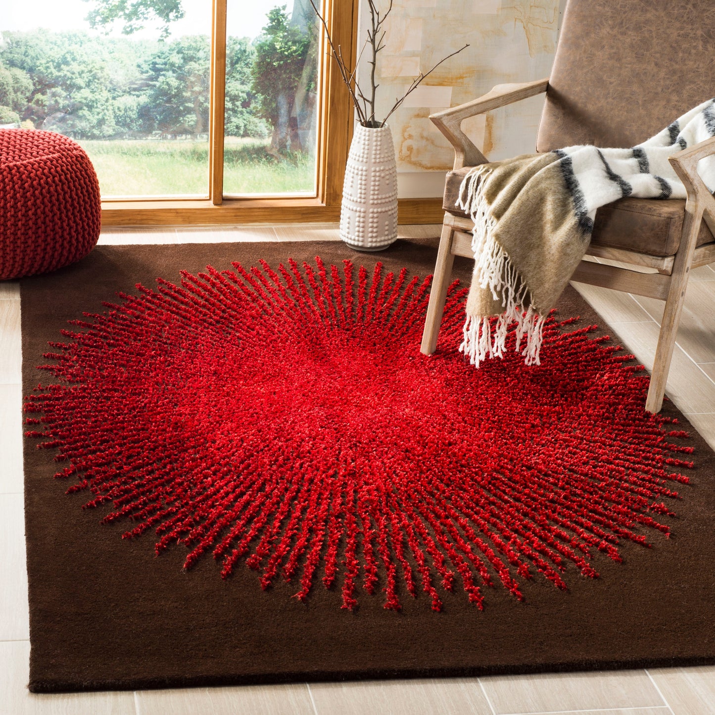 Handmade Soho Marsilia Burst New Zealand Wool Rug