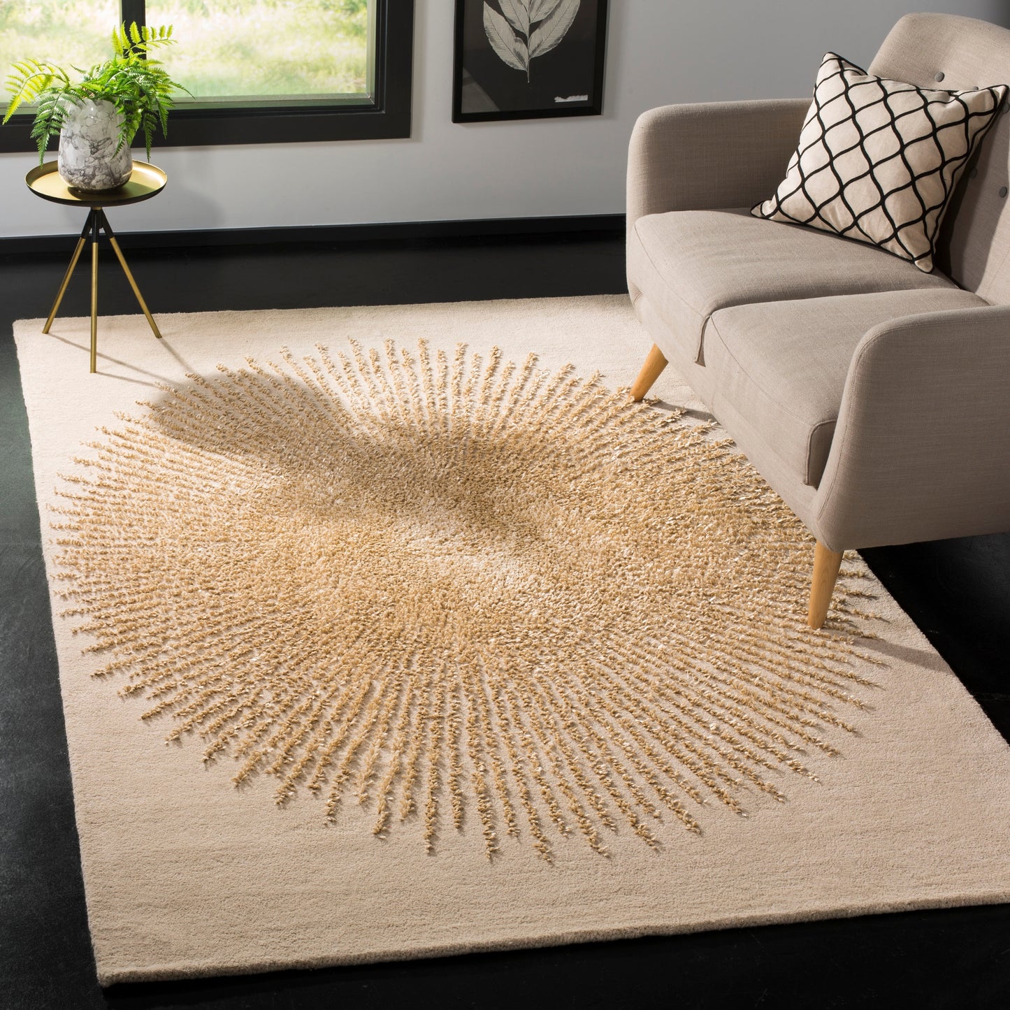 Handmade Soho Marsilia Burst New Zealand Wool Rug