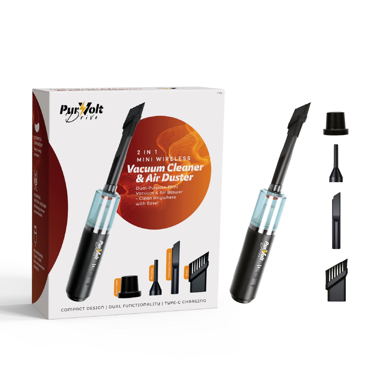 2-in-1 Mini Wireless Vacuum Cleaner & Air Duster