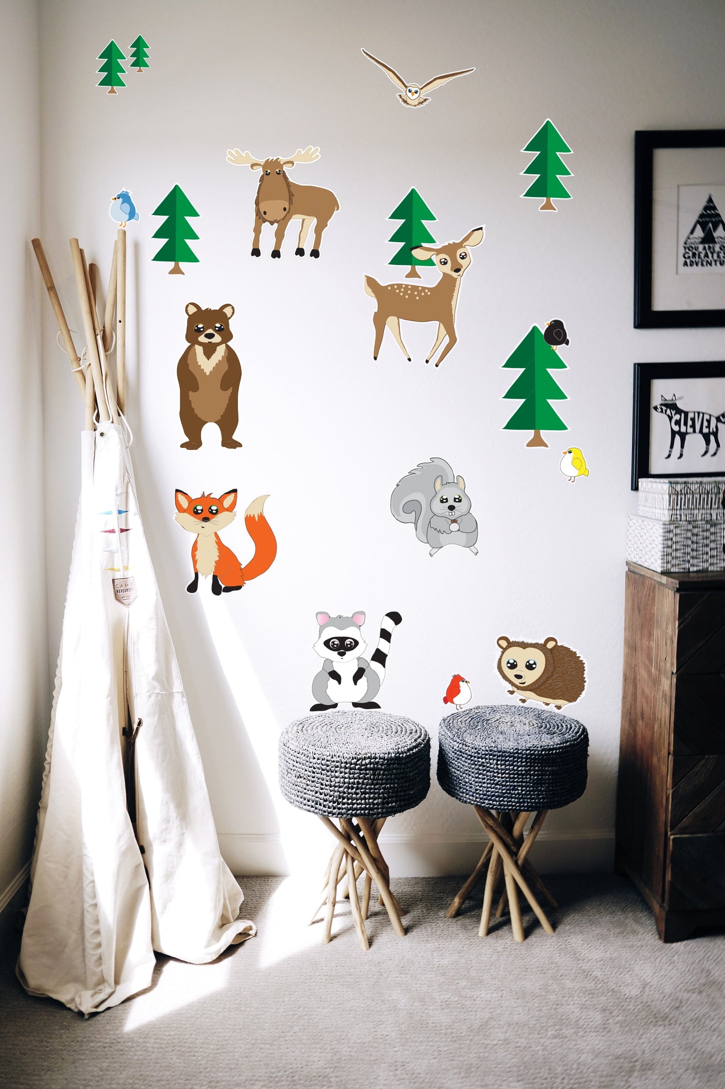 Woodland Forest Animal Wall Decals Stickers