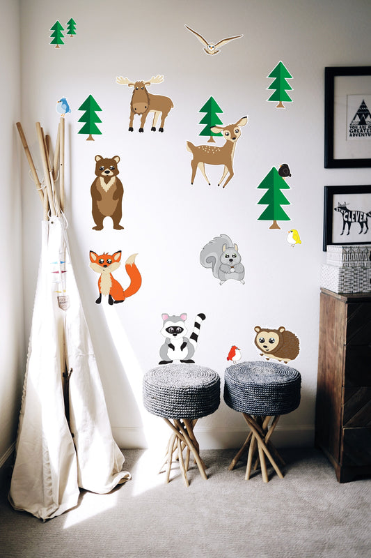 Woodland Forest Animal Wall Decals Stickers