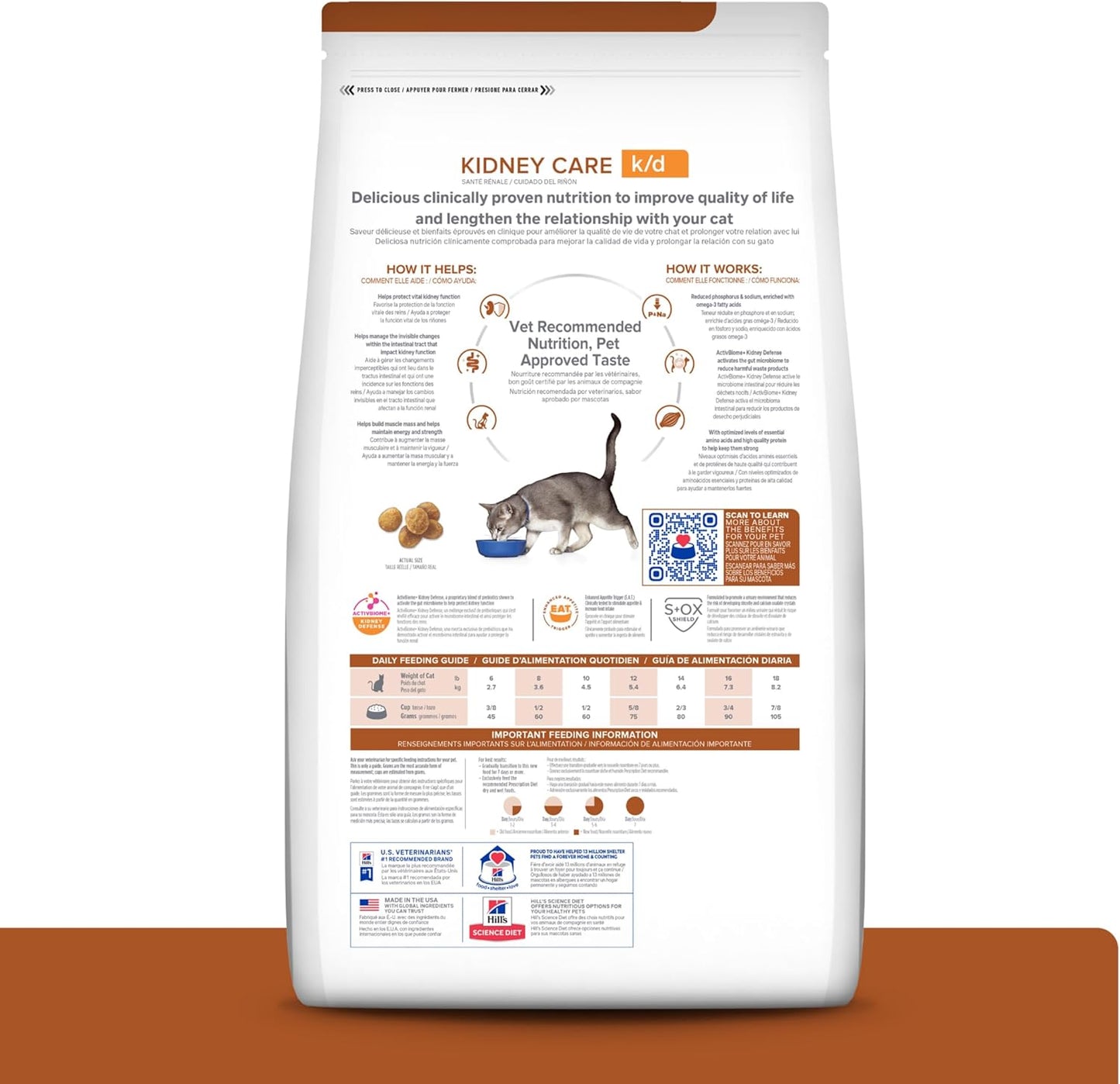 K/D Kidney Care Dry Cat Food, Ocean Fish, 4 Lb. Bag