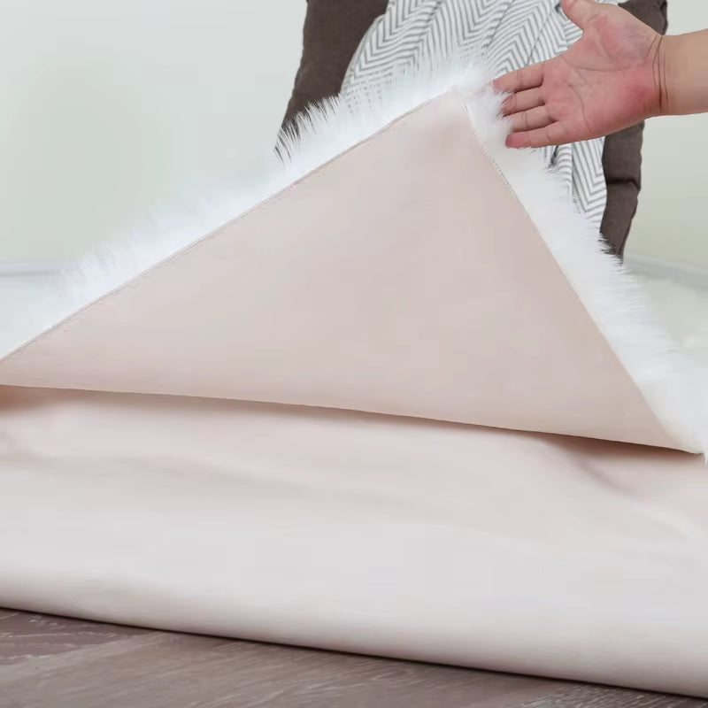 Living Room Fur Carpet Plush Soft Sheepskin Floor Mats Modern Home Decor Bedroom Blankets Imitation Wool Pad White Rugs Doormat