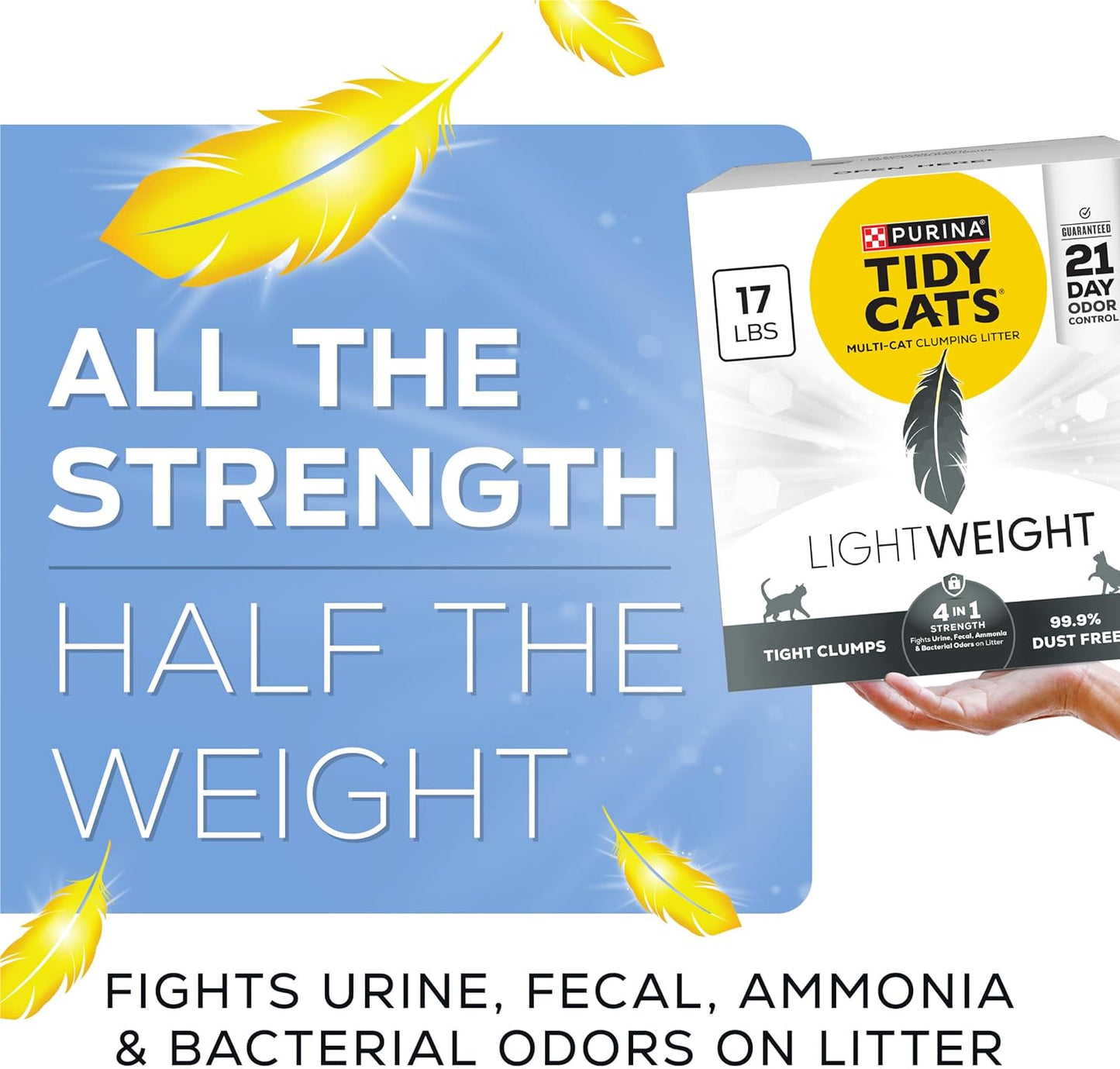 Purina  Lightweight 4-In-1 Strength Multi-Cat, Odor Control, Clumping, 99.9 Percent Dust Free Cat Litter - 17 Lb. Box