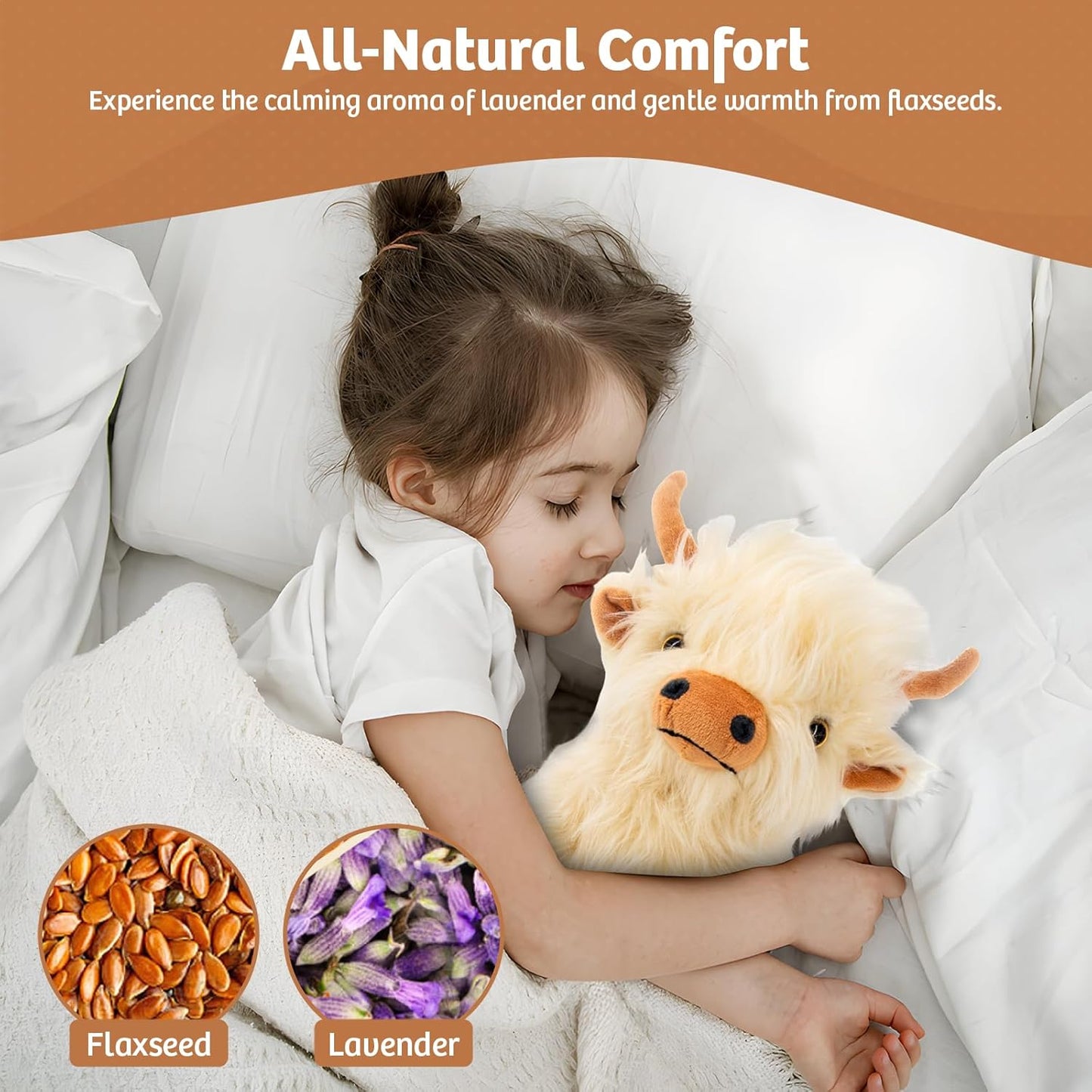 Microwavable Highland Cow Stuffed Animal - Weighted Stuffed Animal Plush, Heatin