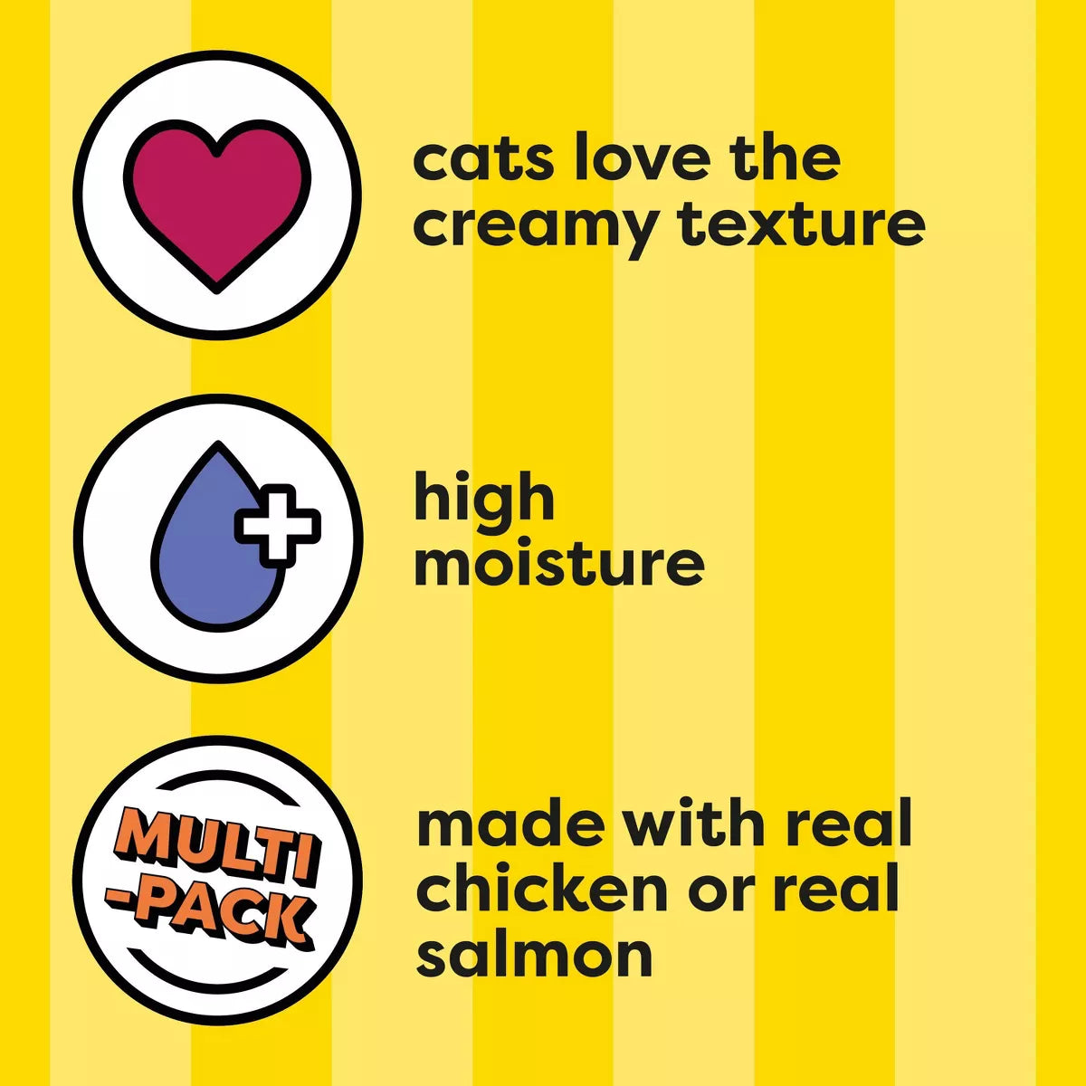 Temptations Creamy Puree with Chicken and Salmon Flavor Squeezable Lickable Variety Pack Cat Treats - 16Ct