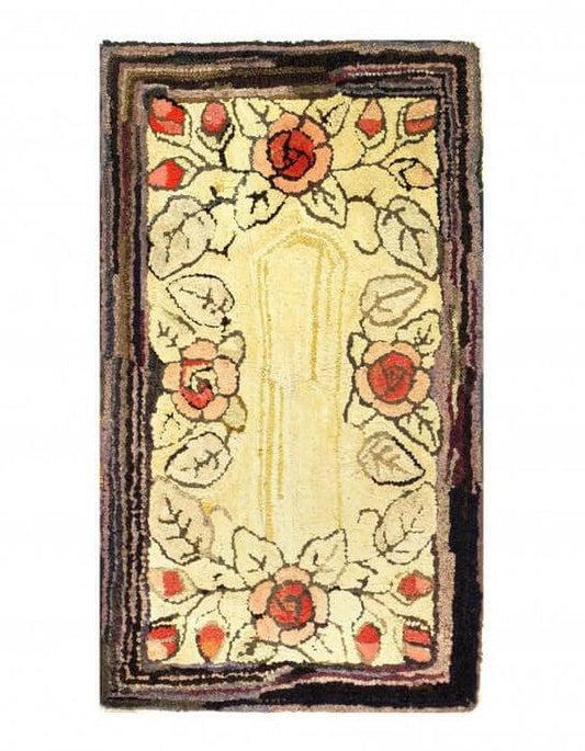 Canvello ANTIQUE HOOKED AMERICAN RUG - 1'7'' X 2'8''