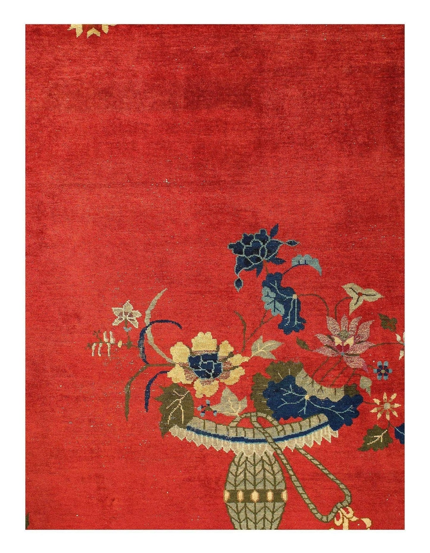 Canvello Chinese Art Deco Red Rugs for Living Room - 9' X 11'5''