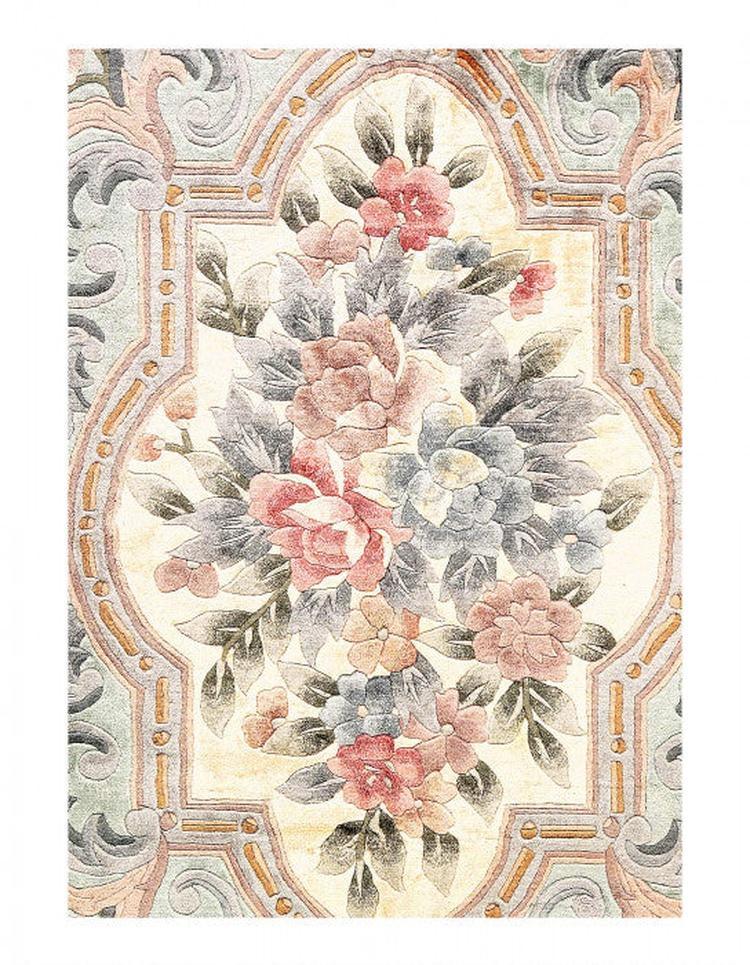 Canvello Fine Hand Knotted V.silk Chinese Aubusson rug 6' X 9'