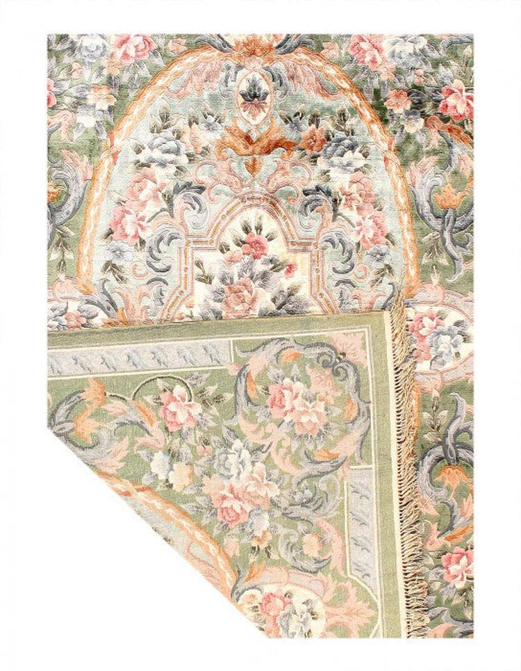 Canvello Fine Hand Knotted V.silk Chinese Aubusson rug 6' X 9'
