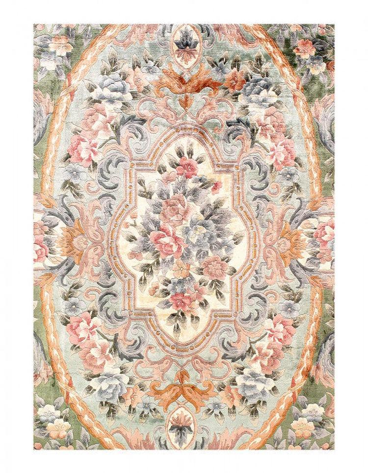 Canvello Fine Hand Knotted V.silk Chinese Aubusson rug 6' X 9'