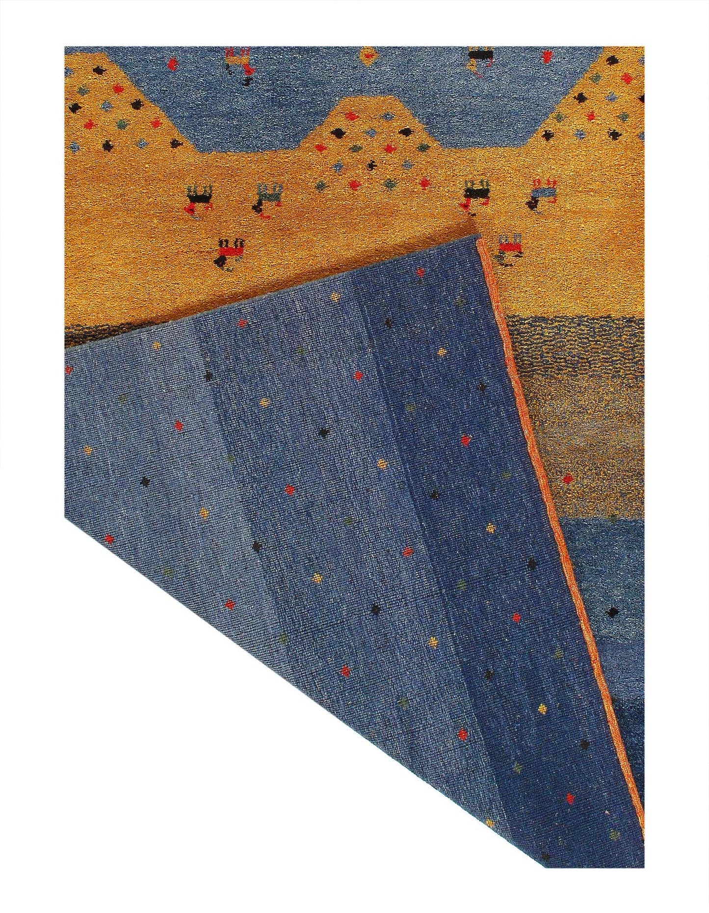 Canvello Hand Knotted Blue Gabbeh Rugs - 6' X 9'