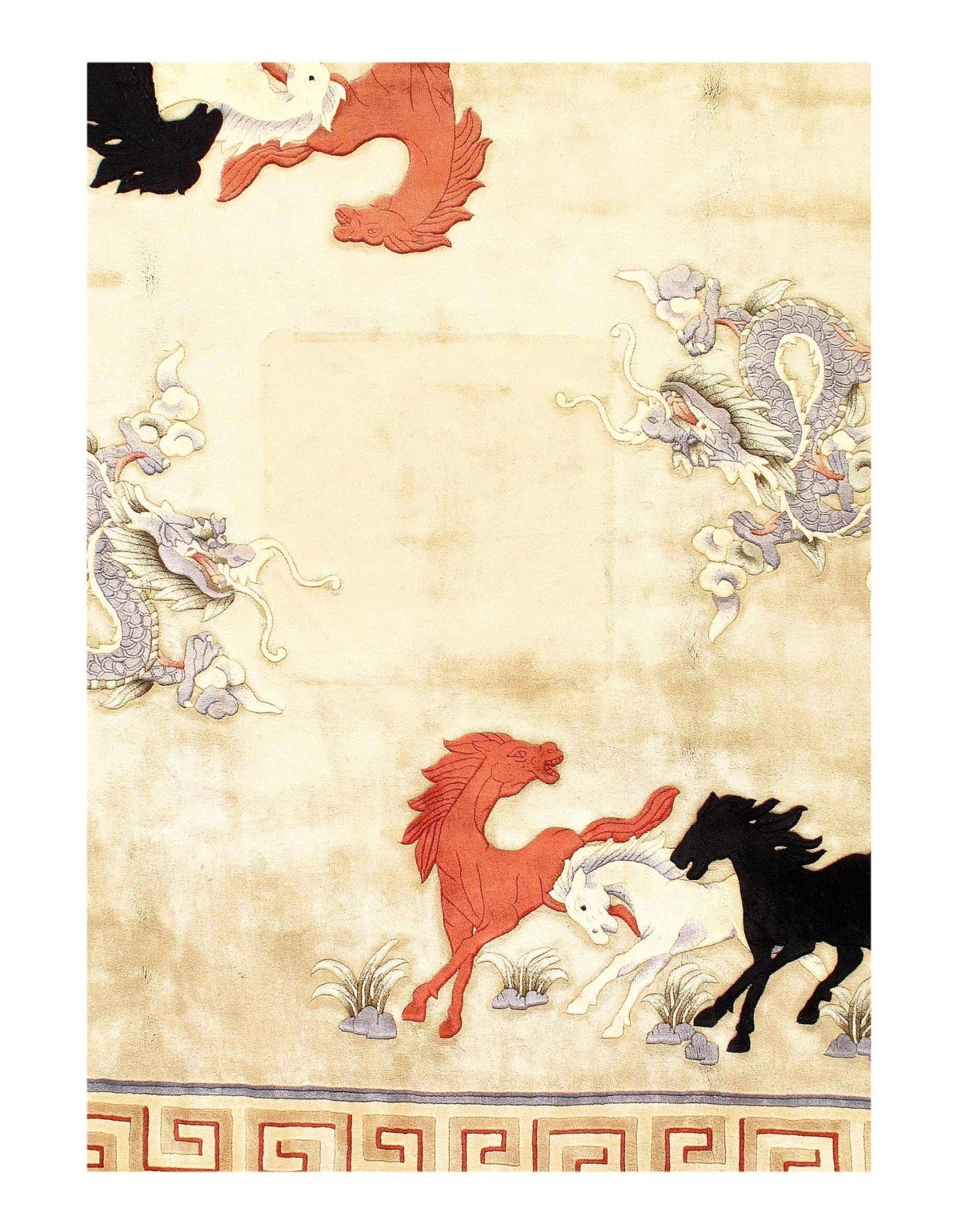 Canvello Hand knotted Chinese Vintage Square Rugs - 8'5'' X 8'11''