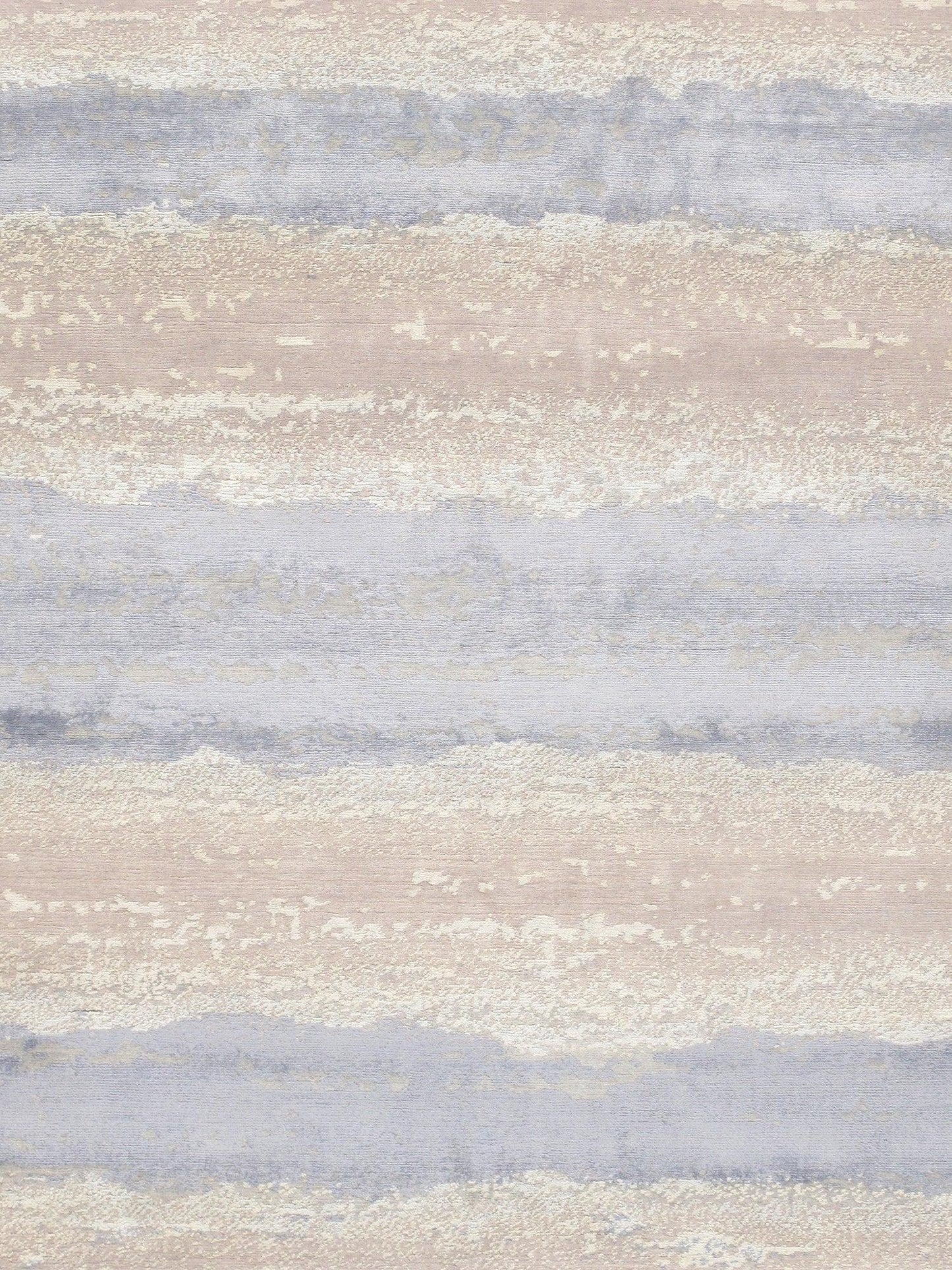 Canvello Hand-Knotted Silk Blue Wool Area Rugs - 8'1" X 9'11"