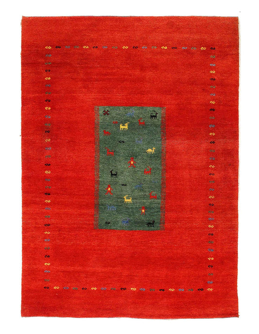 Canvello Handmade Gabbeh Colorful Area Rugs - 6' X 9'