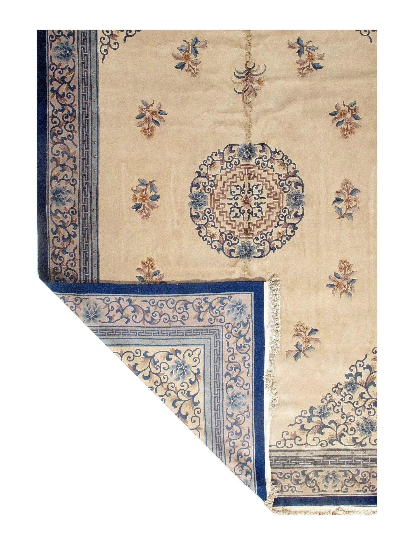 Canvello Ivory Chinese Peking Fine Hand Knotted Rugs - 12' X 17'11''