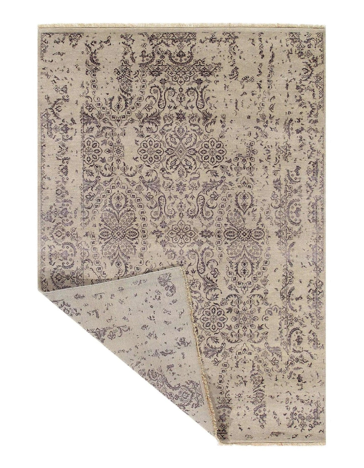 Canvello Ivory Erased Modern Rug - 6' X 9'