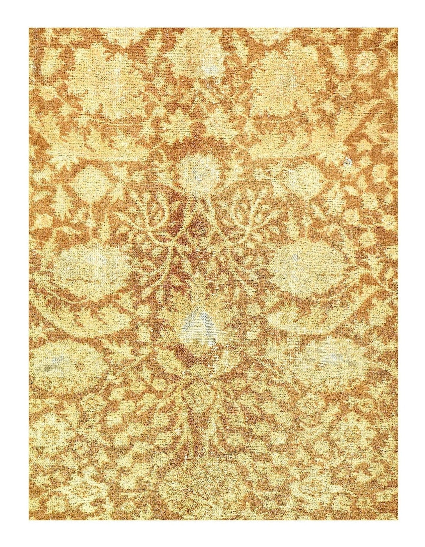Canvello Light Brown Fine Hand Knotted Antique Shabby Chic Rugs 9'3'' X 12'8''