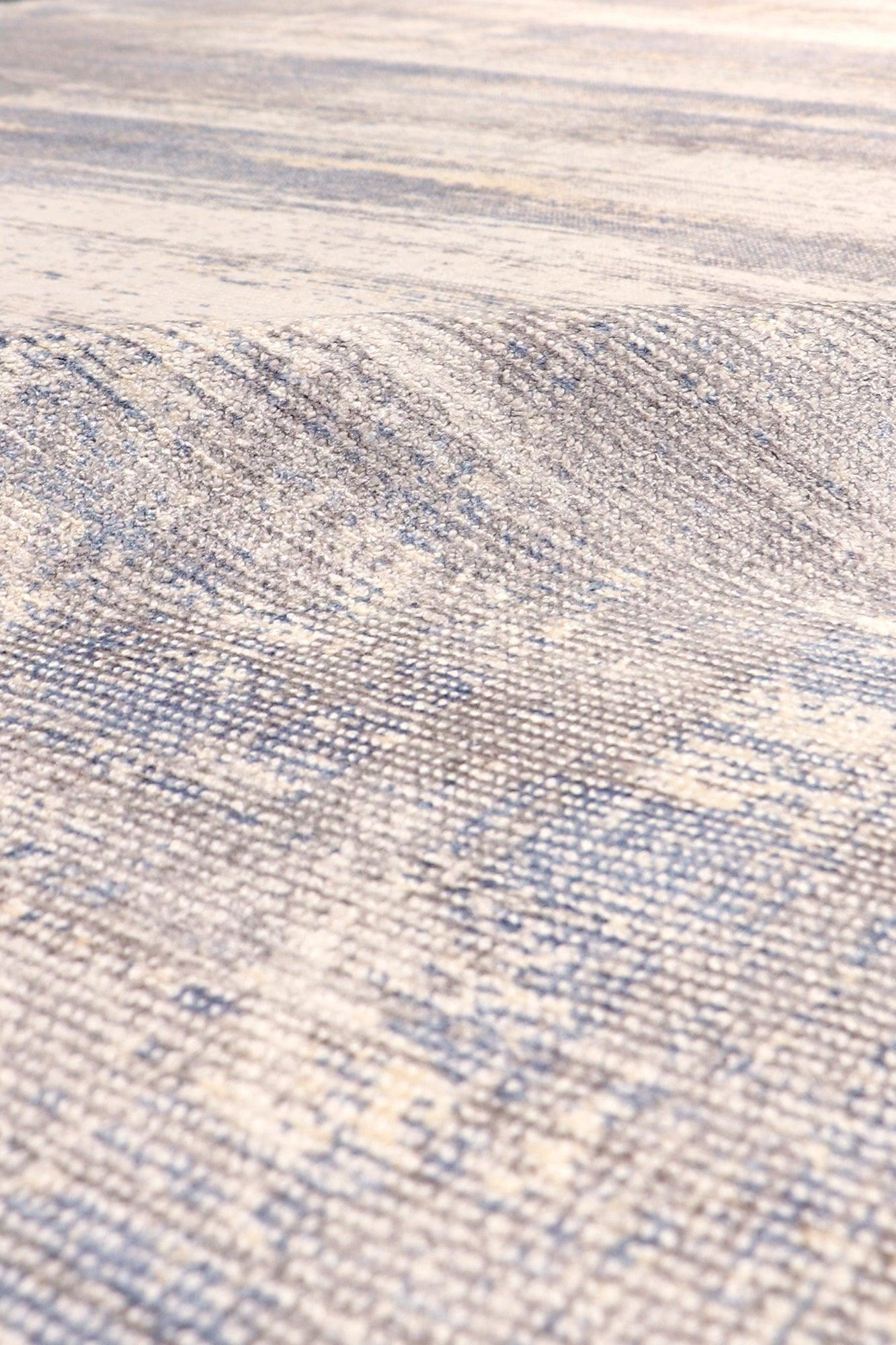 Canvello Modern Handloom Ivory Bsilk & Wool Area Rug- 5' X 8'
