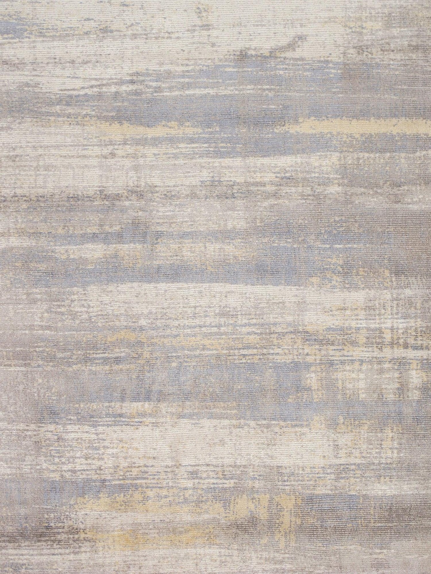Canvello Modern Handloom Ivory Bsilk & Wool Area Rug- 5' X 8'