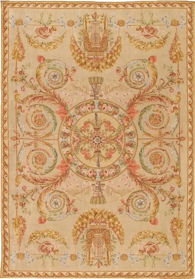 Canvello Savonnerie Hand-Knotted Lamb's Wool Area Rug- 9'9" X 13'11"