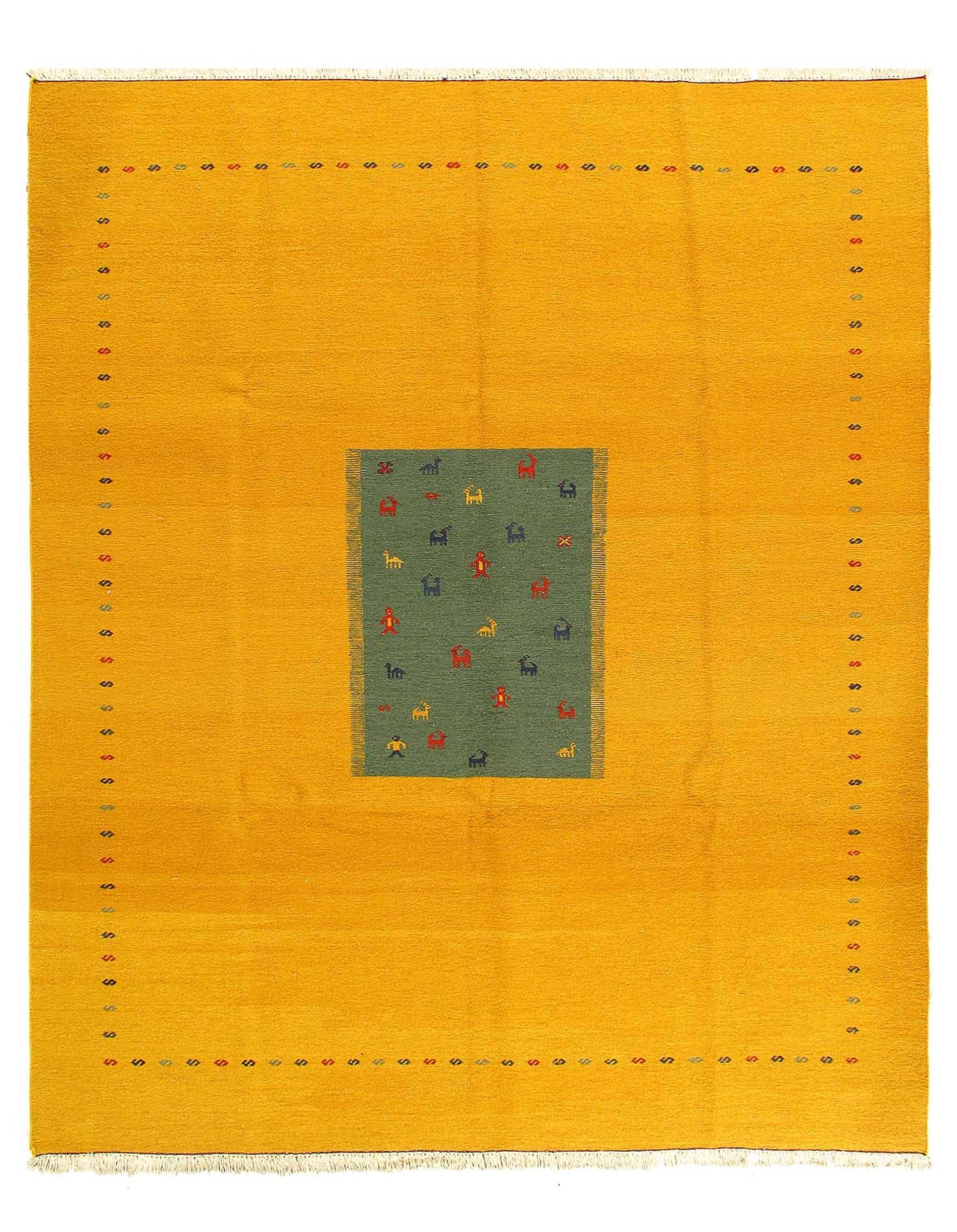 Canvello Sumac Green And Gold Area Rugs - 8' X 10'