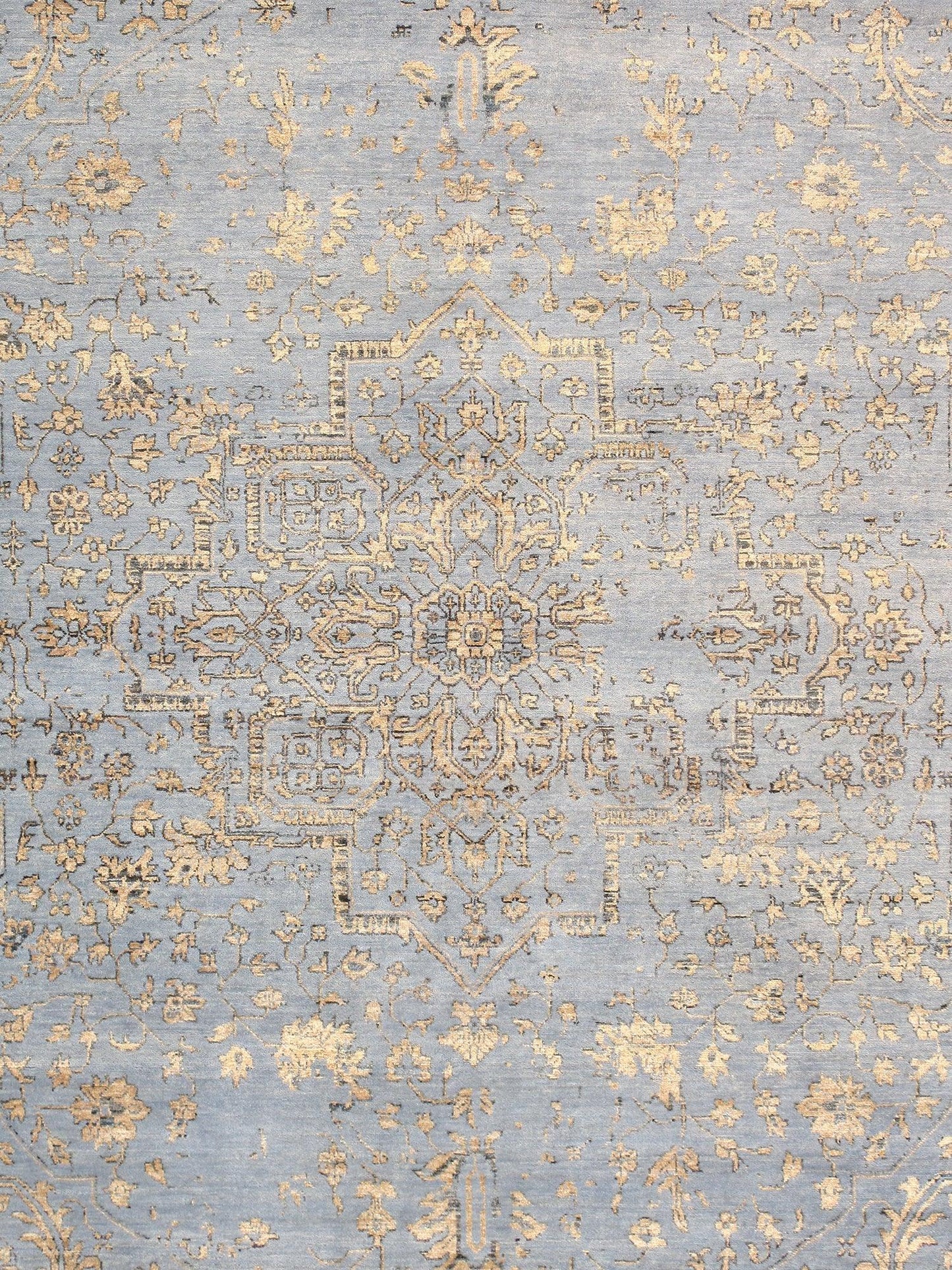 Canvello Transitional Hand Knotted Bsilk & Wool Area Rug - 8'11" X 11'9"