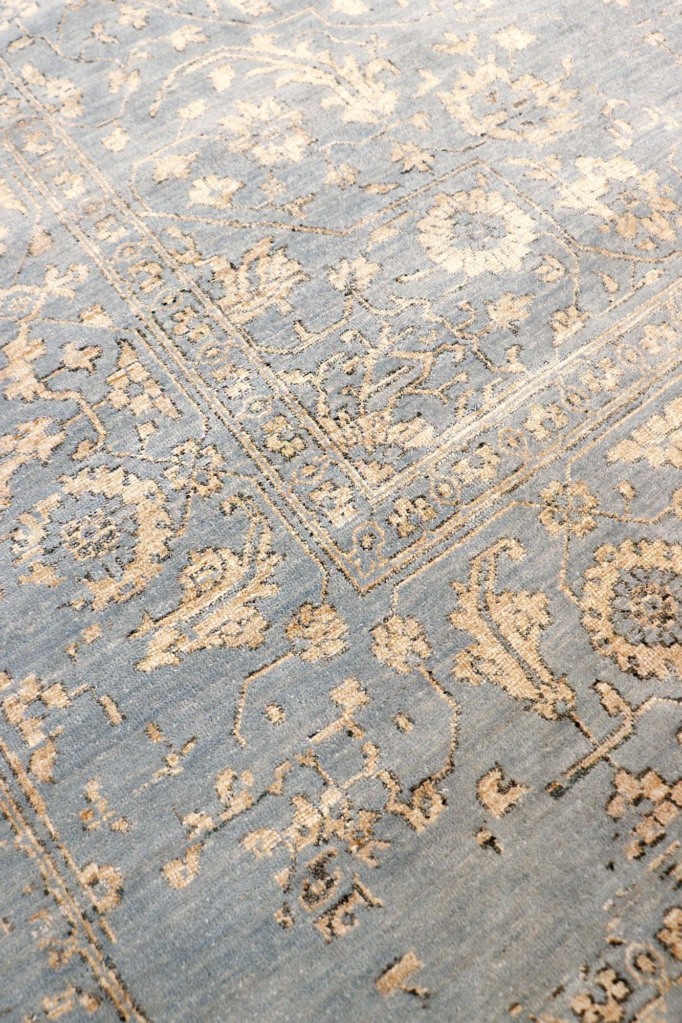 Canvello Transitional Hand Knotted Bsilk & Wool Area Rug - 8'11" X 11'9"