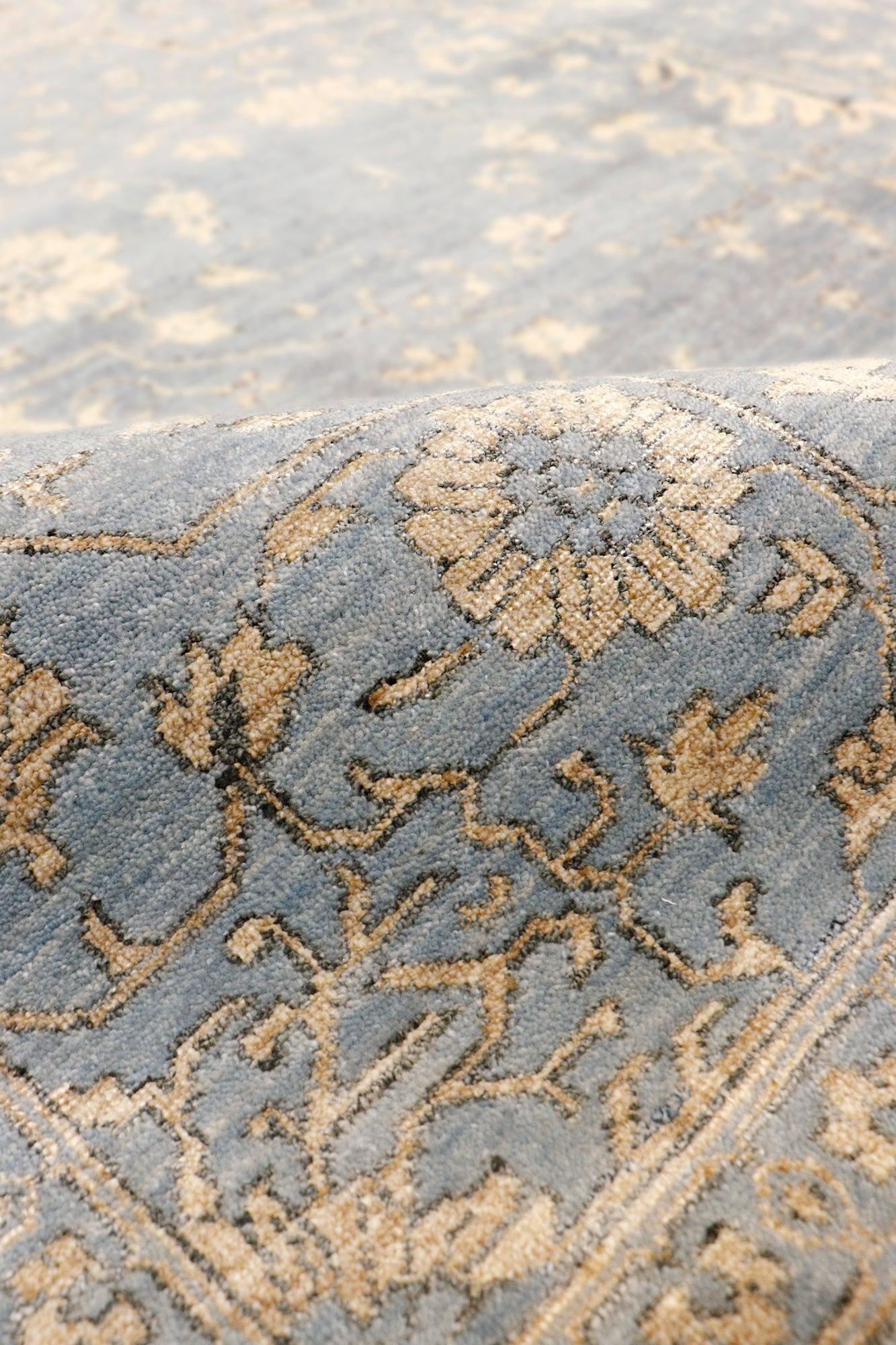 Canvello Transitional Hand Knotted Bsilk & Wool Area Rug - 8'11" X 11'9"