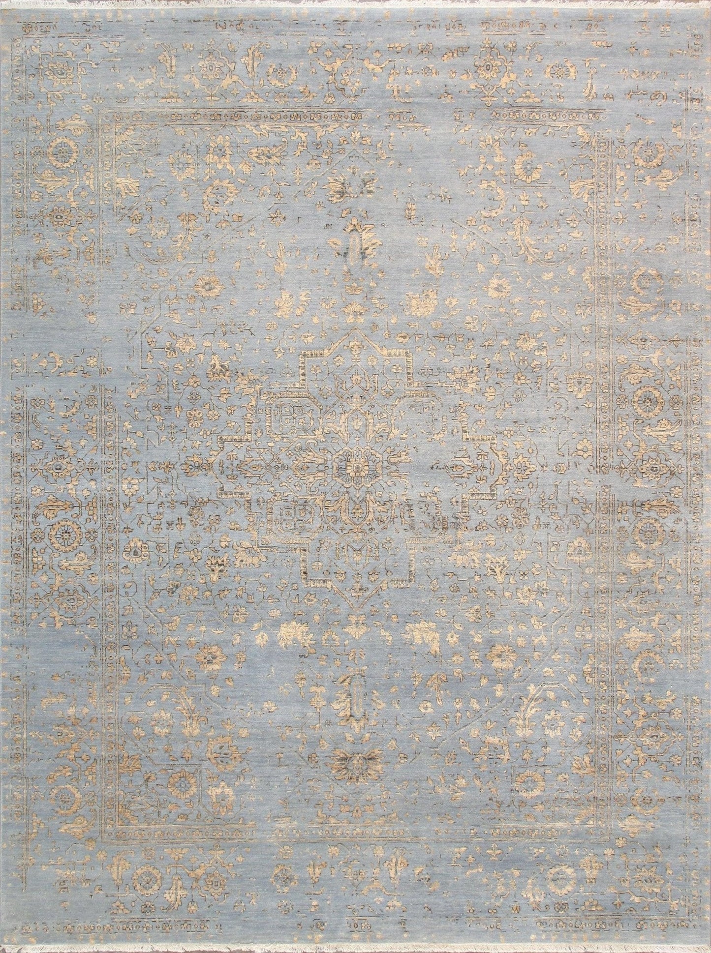 Canvello Transitional Hand Knotted Bsilk & Wool Area Rug - 8'11" X 11'9"