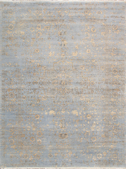 Canvello Transitional Hand Knotted Bsilk & Wool Area Rug - 8'11" X 11'9"