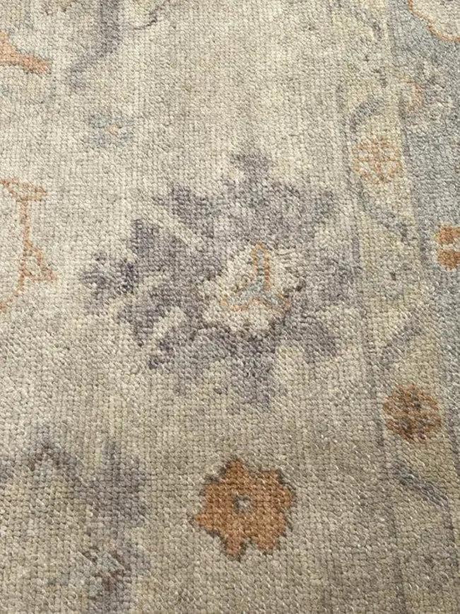 Canvello Turkish Oushak Hand-Knotted Wool Ivory Area Rug - 10' x 13'
