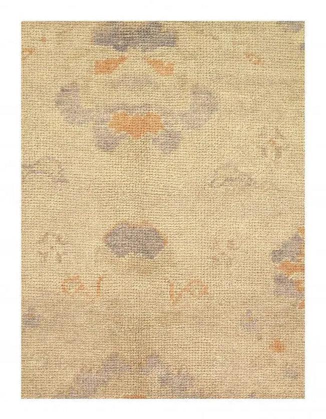 Canvello Turkish Oushak Hand-Knotted Wool Ivory Area Rug - 10' x 13'