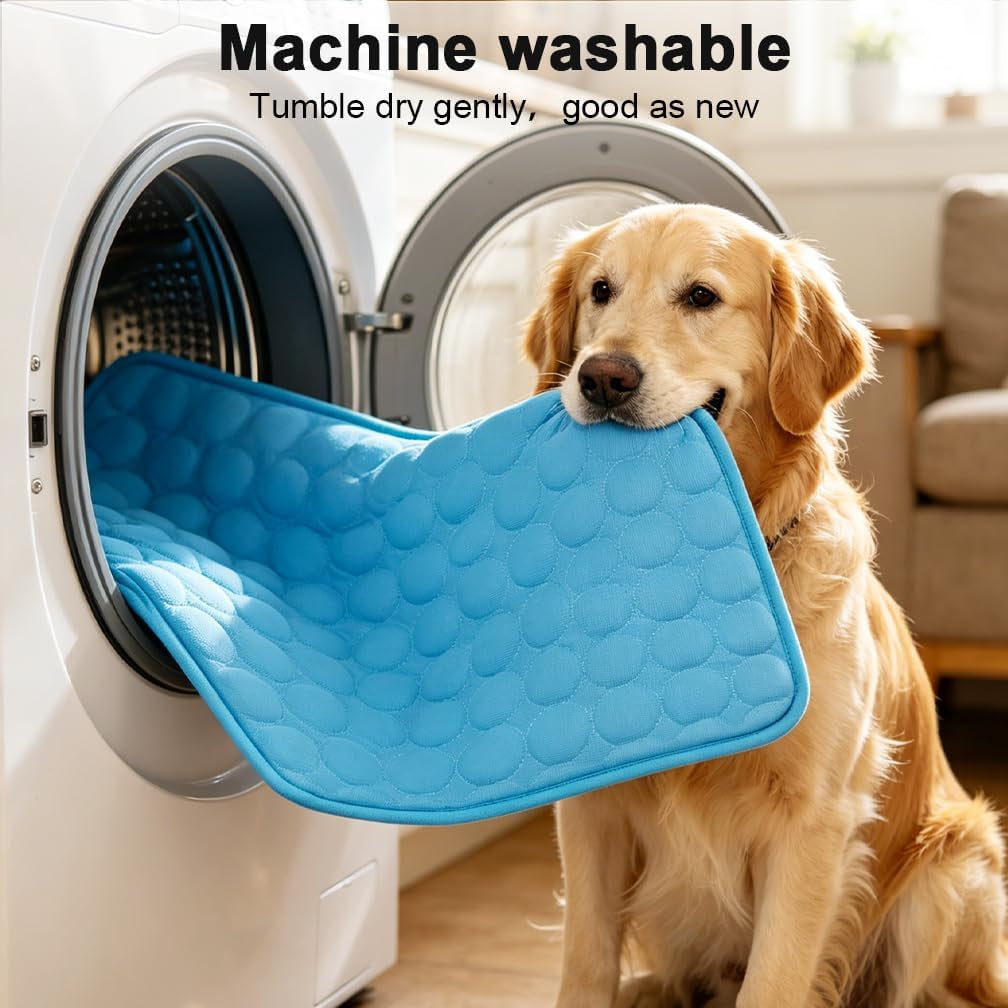 Dog Cooling Mat 2026 Upgraded Arc-Chill Cooling Dog Bed Mat, Washable Pet Cooling Pad (Q-Max>0.4) Cooling Mat for Dogs & Cats Indoor & Outdoor Car Seats (Blue, 40X28 In)
