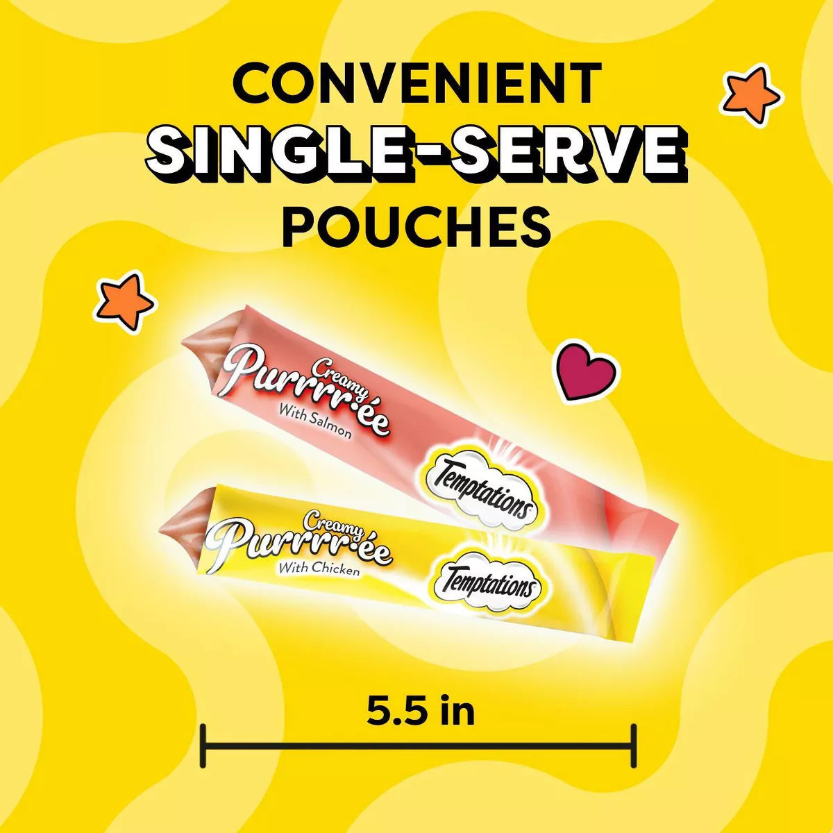 Temptations Creamy Puree with Chicken and Salmon Flavor Squeezable Lickable Variety Pack Cat Treats - 16Ct