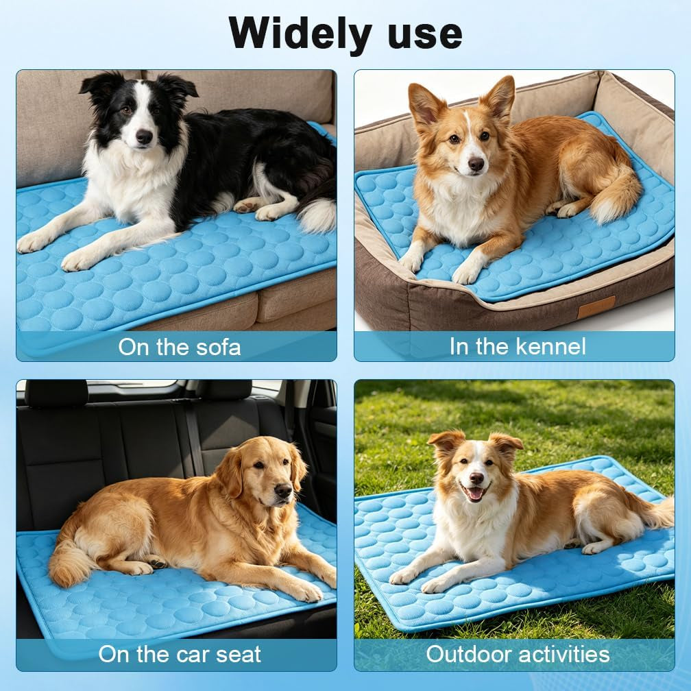 Dog Cooling Mat 2026 Upgraded Arc-Chill Cooling Dog Bed Mat, Washable Pet Cooling Pad (Q-Max>0.4) Cooling Mat for Dogs & Cats Indoor & Outdoor Car Seats (Blue, 40X28 In)