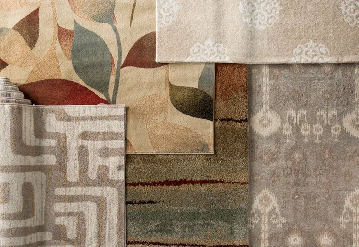 Jacques Hand Woven Wool/Cotton Striped Rug in Beige