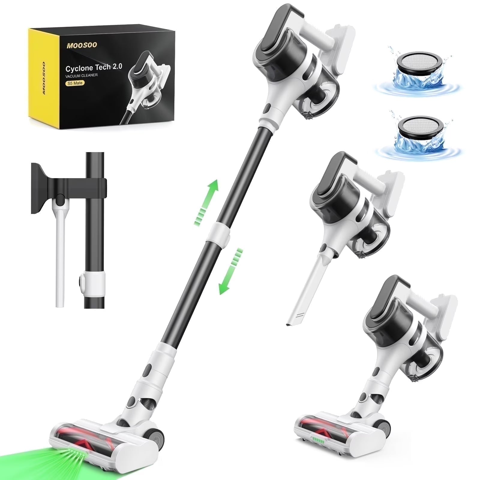 Lightweight Vacuum Cleaner, 6-In-1 Cordless Stick Vacuum Cleaner,Ideal for Hardfloors
