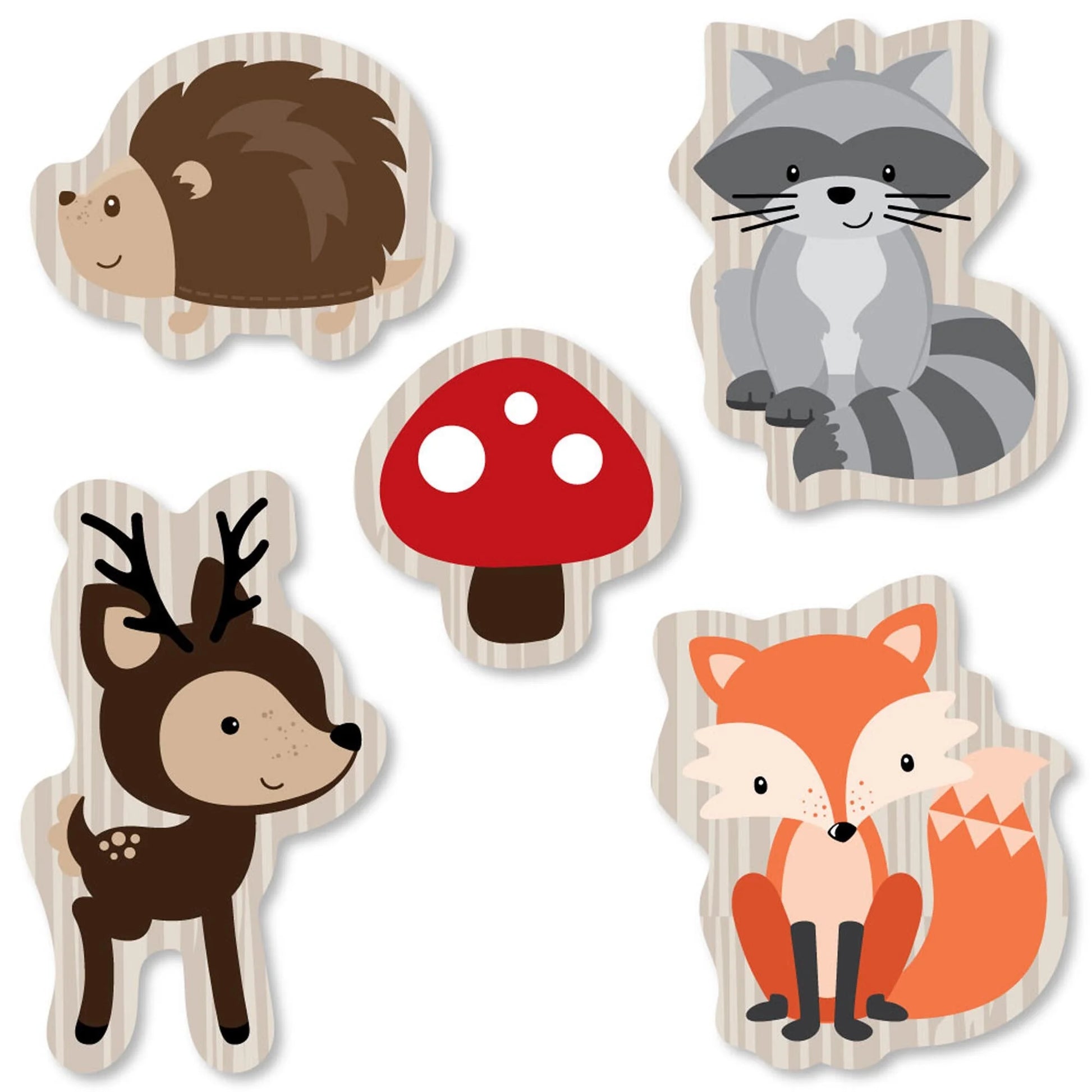 Woodland Creatures - DIY Shaped Baby Shower or Birthday Party Cut-Outs - 24 Count