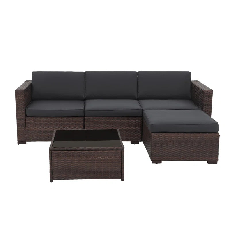 Abler Wicker 3 - Person Modular Patio Conversation Set with Cushions