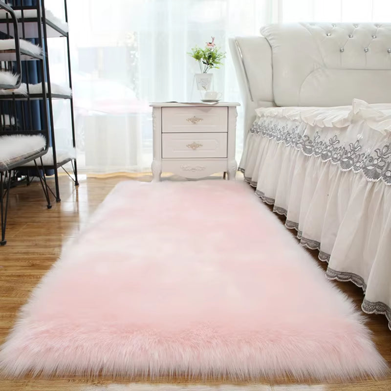 Living Room Fur Carpet Plush Soft Sheepskin Floor Mats Modern Home Decor Bedroom Blankets Imitation Wool Pad White Rugs Doormat