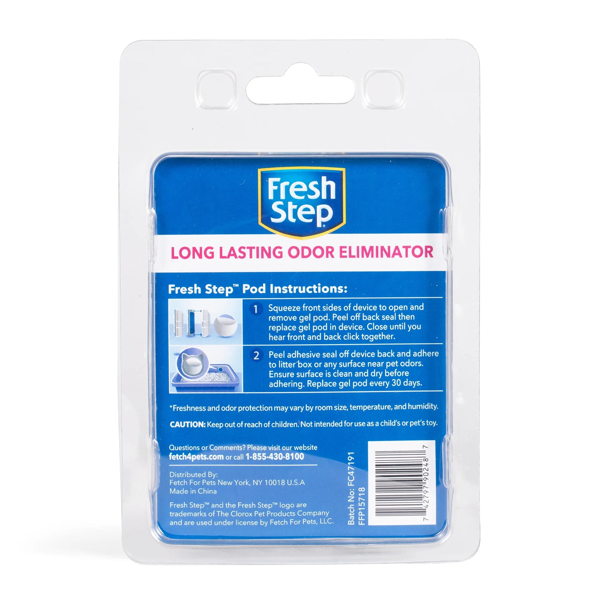 Litter Box Deodorizing Gel Pods, Cat Litter Box Deodorizer 1 Adhesive Pod 2 Refills