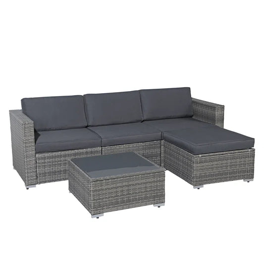 Abler Wicker 3 - Person Modular Patio Conversation Set with Cushions