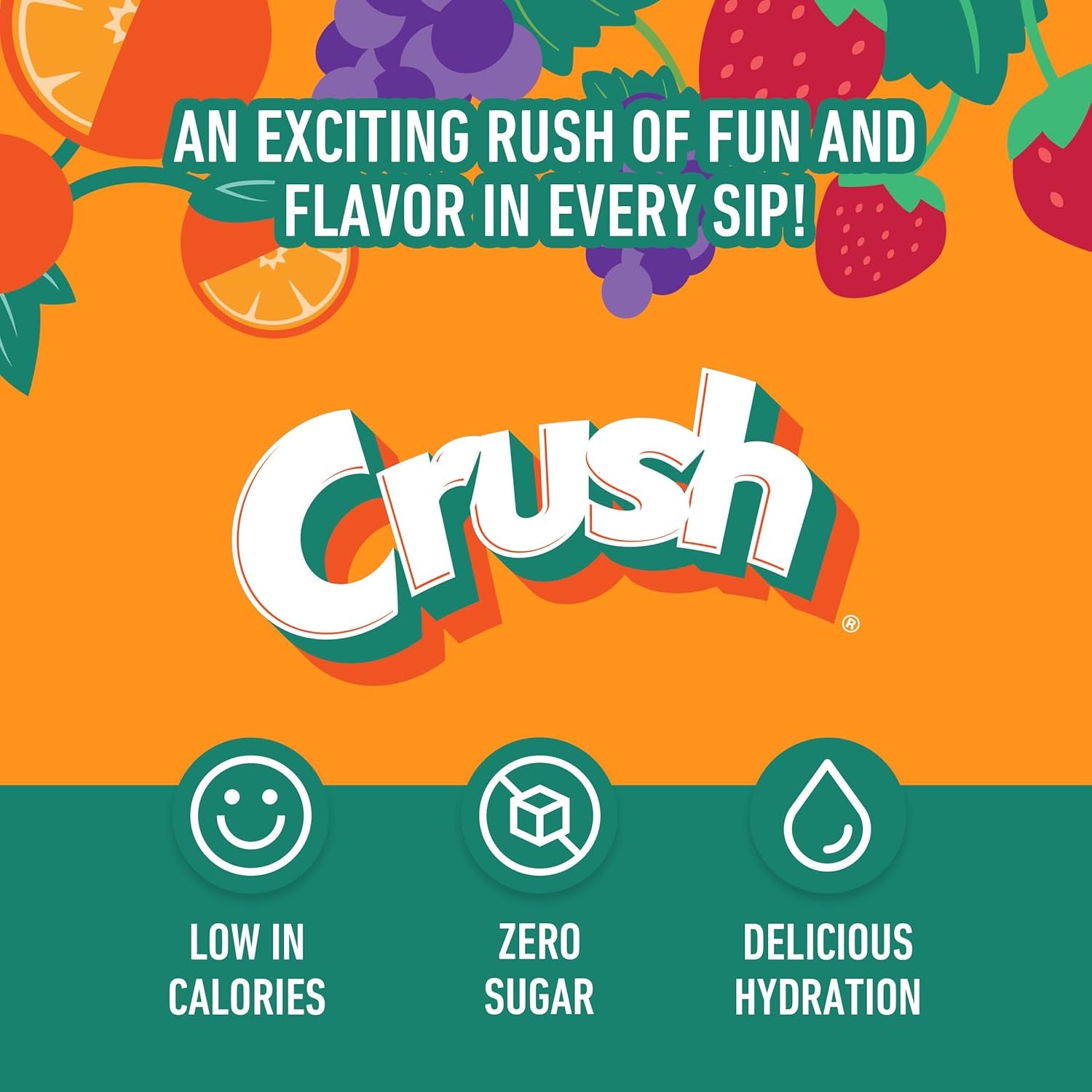 Crush- Powder Drink Mix - Sugar Free & Delicious (Pineapple, 72 Sticks)